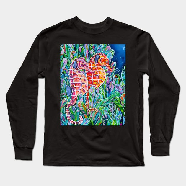 Seahorses Long Sleeve T-Shirt by EveiArt